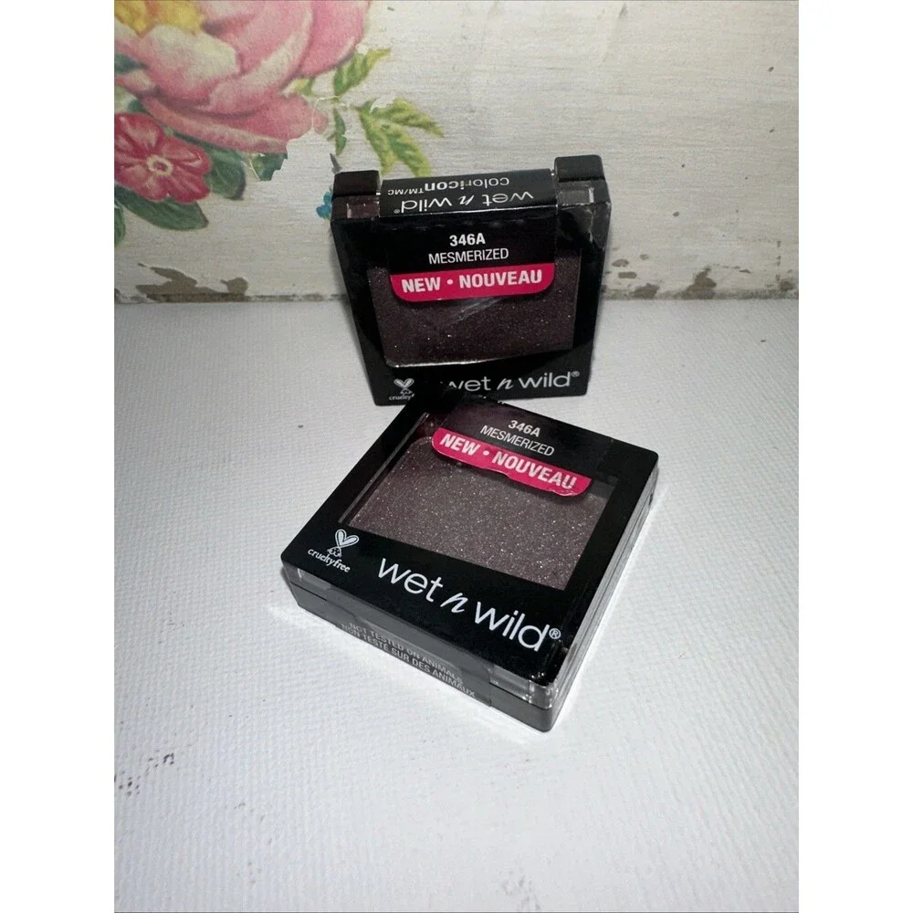 Wet n Wild Color Icon Eyeshadow Single 346A MESMERIZED, dark purple shade x2